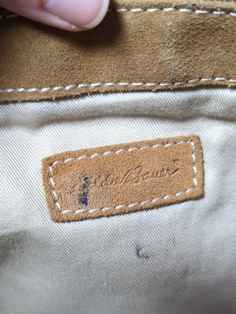 Eddie Bauer Tan Genuine Leather Suede Large Shoulder Bag Boho
